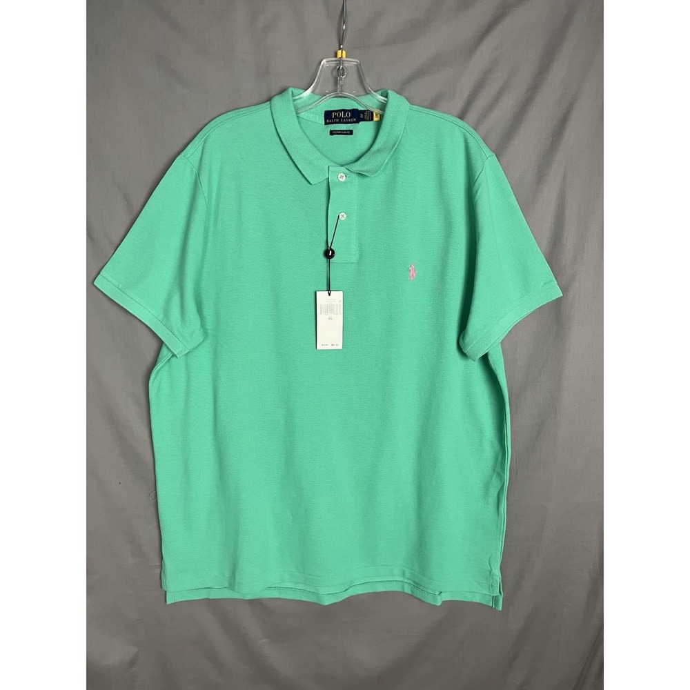 Polo Ralph Lauren Mens XL Custom Slim Fit Polo Shirt Mint Green 100% Cotton NWT